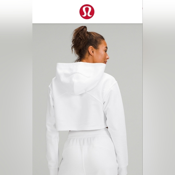 Lululemon athletica All yours hoodie Cropped - sz 18 - wht - Picture 1 of 6